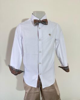 CAMICIA  BIANCA PAPILLON A QUADRI