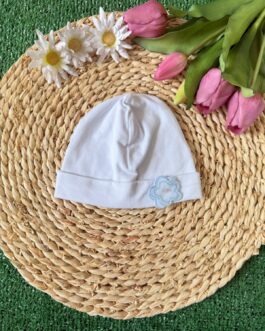 CAPPELLINO SARTORIA DEI PICCOLI CON FIORE CELESTE