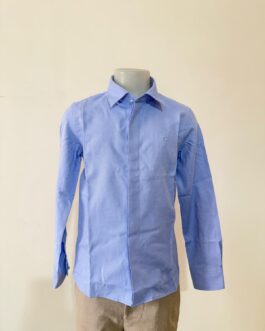 CAMICIA CELESTE-ABBOTTONATURA NASCOSTA