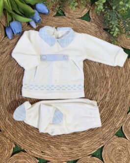 AUTUNNO/INVERNO COMPLETINO SARTORIA DEI PICCOLI BIANCO/CELESTE