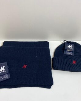 CAPPELLO E SCIARPA BLU U.S. GRAND POLO EQUIPMENT & APPAREL