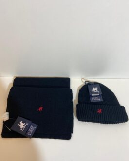 CAPPELLO E SCIARPA NERO U.S. GRAND POLO EQUIPMENT & APPAREL