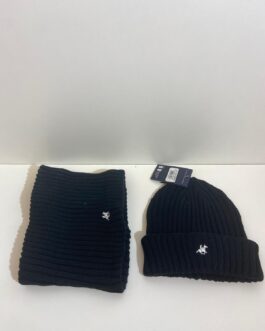 CAPPELLO E SCALDACOLLO NERO U.S. GRAND POLO EQUIPMENT & APPAREL