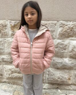 TRAPUNTA BIMBA ROSA/BEIGE REVERSIBILE