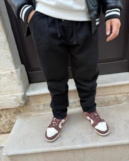 JEANS NERO CON ELASTICO IN VITA
