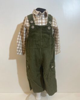 SALOPETTE COCCODE' IN VELLUTO CON CAMICIA QUADRI