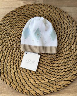 CAPPELLINO BIANCO BEIGE E CELESTE I DELFI
