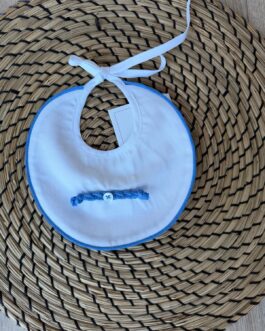 BAVETTA BIANCA CON TRECCIA AZZURRA I DELFI