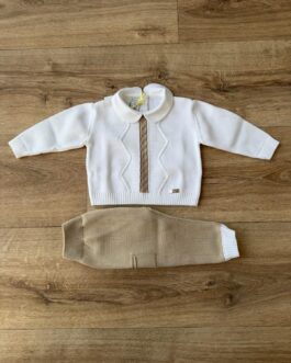 COMPLETINO BIANCO CON TRECCIA TORTORA I DELFI