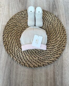 SET SCARPINE E CAPPELLINO BEIGE E ROSA I&M