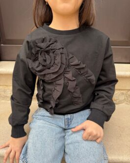 FELPA NERA BIMBA/RAGAZZA