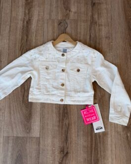 GIUBBINO JEANS BIANCO RAGAZZA