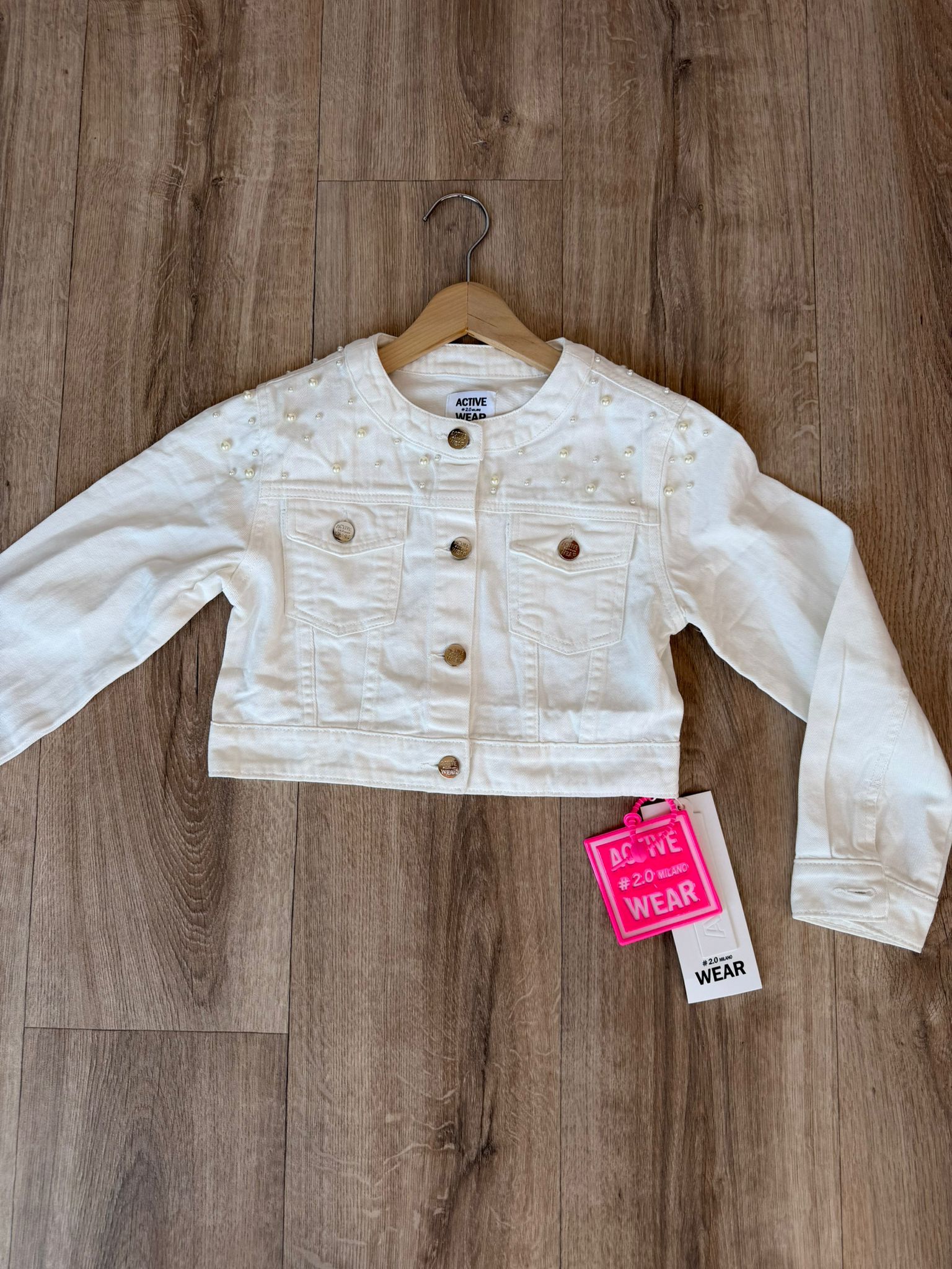 GIUBBINO JEANS BIANCO RAGAZZA