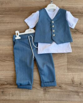 COMPLETO ELEGANTE GILET E PANTALONE GESSATO