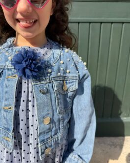 GIUBBINO JEANS CON PERLE