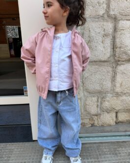 GIUBBINO LEGGERO ROSA ANTICO CON DETTAGLI STRASS