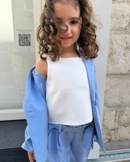 TOP SMANICATO BIANCO