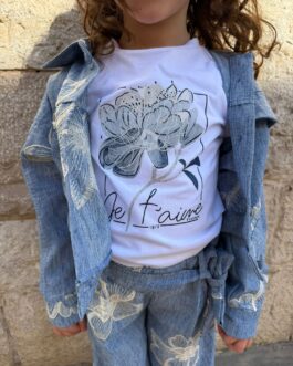 T-SHIRT BIANCA MANICA LUNGA CON STAMPA