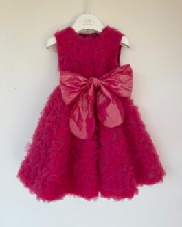 VESTITO A ROSE IN TULLE FUCSIA I&M