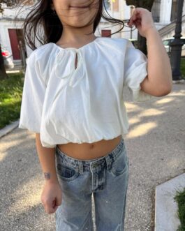 BLUSA BIANCA IN COTONE